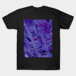 Purple Graffiti Tag NYC Street Art Stickers T-Shirt